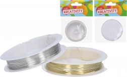 Drôtik na korálky 0,6 mm, 4 m – zlatý alebo strieborný