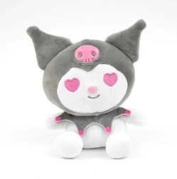 Plyšová hračka Kuromi 32 cm – sivá s jahodou (kolekcia HELLO KITTY)