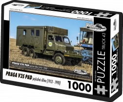 Puzzle Retro Autá - Praga V3S PAD pojazdná dielňa (1953 - 1990) 1000 dielikov