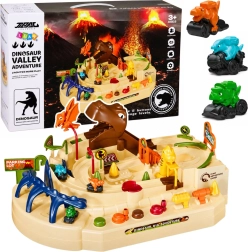 Interaktívna manuálna dino dráha Dinosaur Track Adventure s 3 vozidlami a 8 výzvami