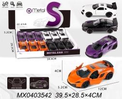 Kovové autíčko 1:32 s otváracími dverami a pull-back