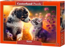 Puzzle 500 dielikov CASTORLAND – nové priateľstvo (pes a mačka)