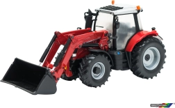 Model traktora s čelným nakladačom Massey Ferguson 6616 v mierke 1:32