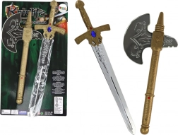 rytierska sada meč a sekera pre deti so zvukovými efektmi