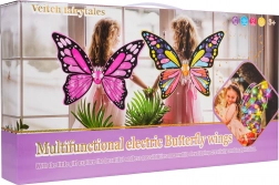 dievčenský kostým motýlej víly s dúhovými šatami a korunkou