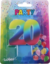 Párty sviečka Dúha číslo 20