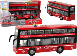 Dvojposchodový autobus so svetlami a zvukmi 1:16 – Červená