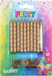 Sviečky a stojančeky v zlatej farbe