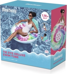 Nafukovací kruh s opierkou Bestway Tie Dye 118 × 117 cm