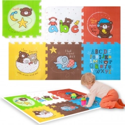 Humbi penová puzzle podložka XXL zvieratká a písmenká 6 dielov 165 × 112 × 1,5 cm