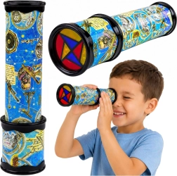 Detský otočný kaleidoskop s farebnými vzormi modrý 21 × 5,5 cm - 1 kus