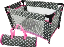 Postieľka pre bábiky s hviezdičkami Alice sivoružová