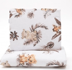 Obojstranná sada do kočíka z bavlny a velvetu NEW BABY Safari