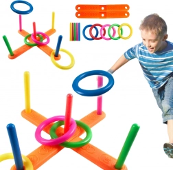 Hra hádzania krúžkov na terč – farebná plastová sada