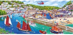 panoramatické puzzle Prístav Looe od Gibsons, 636 dielikov