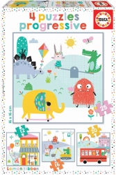 Detské puzzle EDUCA Lemon Ribbon 4v1 (12–25 dielikov)