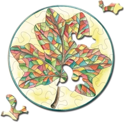 Okrúhle puzzle CURIOSI Picoli – list, 33 dielikov