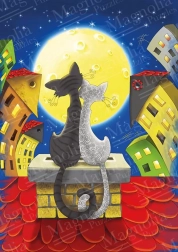 Puzzle mačky na streche 1000 dielikov