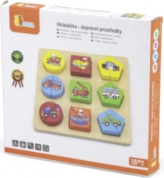Drevené puzzle vkladačka - doprava v českej krabici