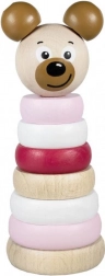 Drevená pyramída s medvedou hlavou ružová