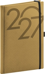 NOTIQUE týždenný diár Ajax 2027 zlatý 15 × 21 cm