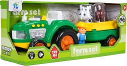 Detský traktor s prívesom a doplnkami