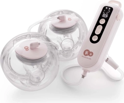 Kinderkraft gentleflow dvojitá hands-free elektrická odsávačka materského mlieka ružová