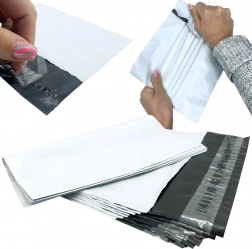 Biele kuriérske poštové obálky z fólie B4 260 × 350 mm, 50 ks