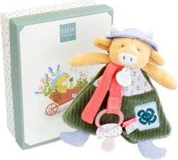 Plyšová kravička Aneth s úchytom na cumlík 19 cm