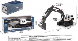 Kovový biely bager na pásoch