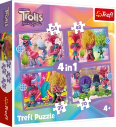 Trefl puzzle Trolovia 3: Farebné dobrodružstvo 4v1 (35, 48, 54, 70 dielikov)