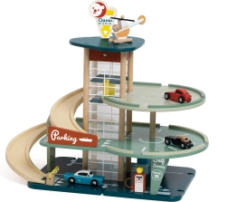 Classic World viacúrovňové parkovisko s autami, helikoptérou, umývačkou a čerpacou stanicou