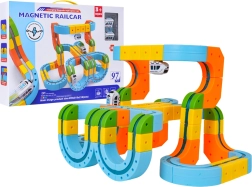 Farebná magnetická autodráha 97 dielov