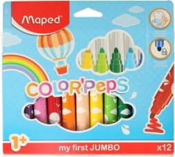 Fixky pre malé deti 1+ MAPED Color’Peps Early Age, 12 farieb