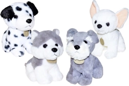 Plyšový sediaci psík 20 cm – dalmatín, husky, bradáč alebo biely