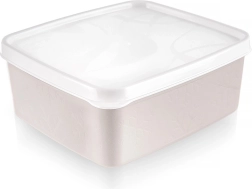 Plastový box na potraviny s viečkom 650 ml béžový