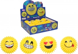 Pískajúca svietiaca loptička s úsmevom 7 cm