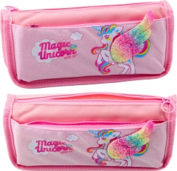 Školská peračník Jednorožec s brokátovým krídlom 3D ružový