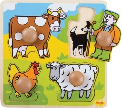 Bigjigs Toys vkladacie edukatívne puzzle farma