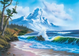 Puzzle Bob Ross: Hora pri mori 1000 dielikov