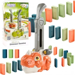 Woopie dinosauří lokomotíva na domino s osvetlením – oranžová