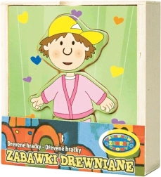 Obliecť chlapca – drevené puzzle