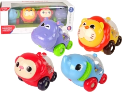 Sada farebných zvieracích autíčok s korálikmi