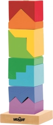 Farebná drevená veža na skladanie