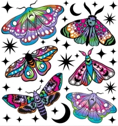 farebné nažehľovacie obrázky – malé lišajníky, malý arch