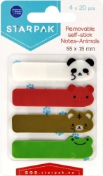 Zvieracie lepiace indexové záložky, 4 farby