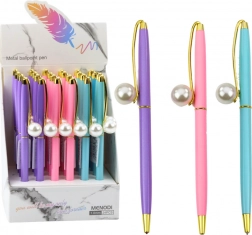 Kovové pero s perlou modrý atrament 1,0 mm