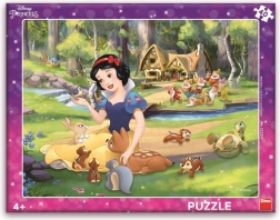 Puzzle Snehulienka a zvieratká 40 dielikov doskové