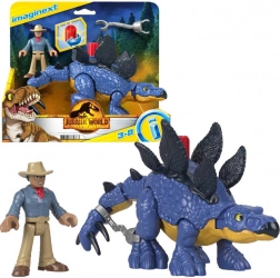 imaginext jurassic world stegosaurus a dr. grant – akčná sada figúrok