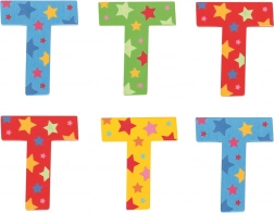 Bigjigs Toys hviezdičkové písmeno T – drevené 7×7 cm